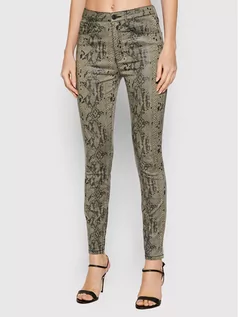 Spodnie damskie - Guess Spodnie materiałowe W2RAB5 D4KQ0 Brązowy Skinny Fit - grafika 1