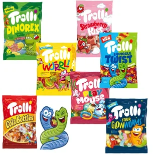 Mega zestaw żelków Trolli 7w1 Dinorex, Wurrli, Cola, Glowworms, Kiss i inne - Żelki - miniaturka - grafika 1