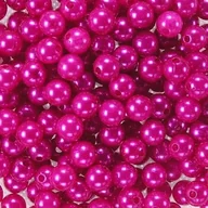 Półfabrykaty do biżuterii - Koraliki perłowe 6mm (50szt) Fuksja - miniaturka - grafika 1