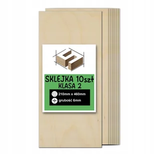 SKLEJKA DESKA 6mm FORMATKA DO LASERA CNC GRAWER 210x460mm 10 SZT KLASA 2 - Dekoratorstwo SKLEJKA DESKA 6mm FORMATKA DO LASERA CNC GRAWER 210x460mm 10 SZT KLASA 2 - Dekoratorstwo - miniaturka - grafika 1