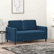 Sofy i kanapy - Lumarko Sofa 2-osobowa, niebieski, 120 cm, tapicerowana aksamitem  - miniaturka - grafika 1