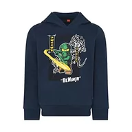 Bluzy dla chłopców - LEGO Chłopięca bluza z kapturem Ninjago Jungen LWStorm 304 bluza z kapturem, 590 ciemnogranatowa, 110 - miniaturka - grafika 1