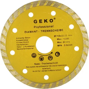 Geko tarcza diamentowa 115mm turbo G00260 - Tarcze do pił - miniaturka - grafika 1