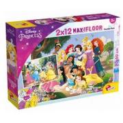 Puzzle - Lisciani Giochi 86566 Disney Supermaxi 2 x 12 Princess Puzzle dla dzieci, wielokolorowe 86566 - miniaturka - grafika 1