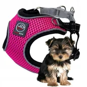Szelki dla psów - SZELKI BEZUCISKOWE dla małego psa breeze XS fuksja - miniaturka - grafika 1