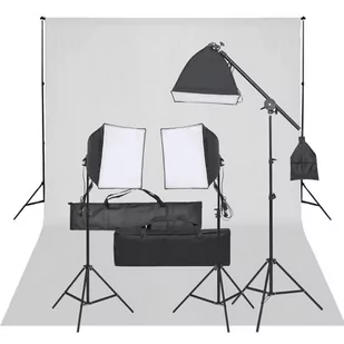 vidaXL Fotograficzny zestaw studyjny z lampami i tłem - Lampy studyjne - miniaturka - grafika 1