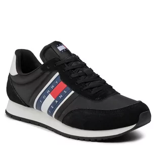 Sneakersy Tommy Jeans Tjm Runner Casual Ess EM0EM01351 Black BDS - Półbuty męskie - miniaturka - grafika 1