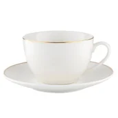 Filiżanki - Filiżanka porcelanowa ze spodkiem Belissima 240 ml new biały - miniaturka - grafika 1