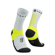 Skarpetki sportowe męskie - COMPRESSPORT Skarpetki do biegania ULTRA TRAIL SOCKS V2.0 white/safety yellow - miniaturka - grafika 1