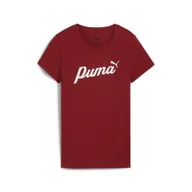 Koszulki sportowe damskie - Damska koszulka ESS+ Script PUMA Intense Red - miniaturka - grafika 1