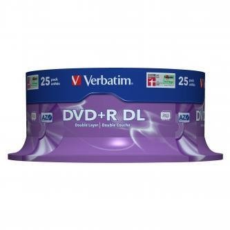 Verbatim DVD+R DL Double Layer Matt Silver 8.5GB 8x spindle 25-pack 12cm