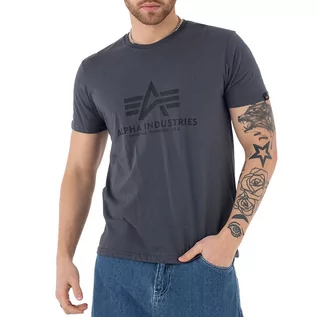 Koszulki sportowe męskie - Koszulka Alpha Industries Basic T-shirt 100501412 - szara - grafika 1