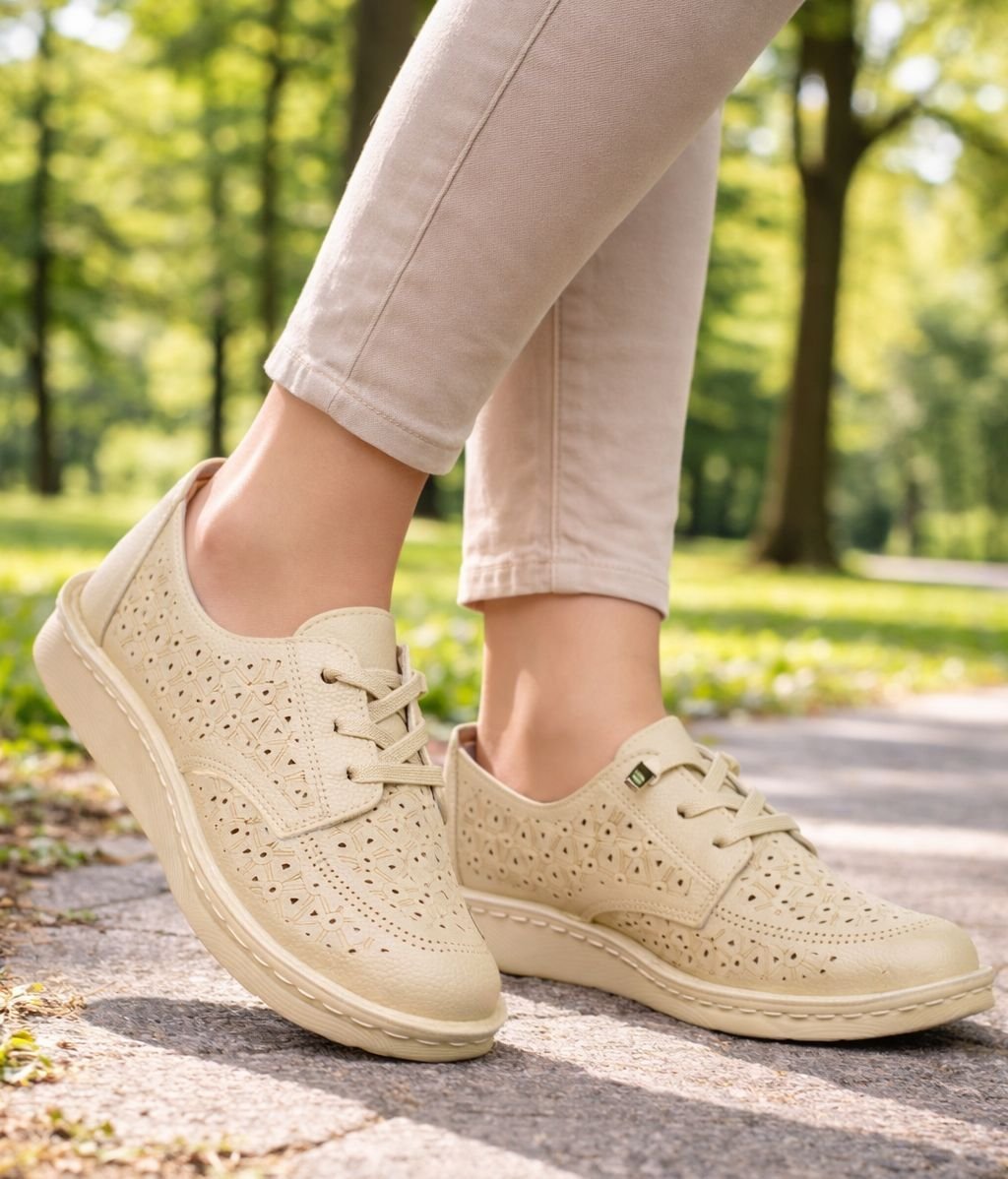 Mokasyny damskie beżowe półbuty MD26-34 lekkie rozmiar: 36