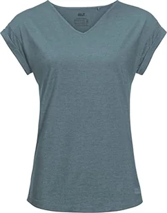 Jack Wolfskin Damska Koszulka Coral Coast T W, Szary (Teal Grey), M - Koszulki i topy damskie - miniaturka - grafika 1