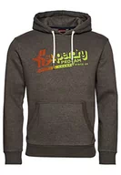 Bluzy męskie - Superdry Męska bluza z kapturem, Vintage Czarny Marl, 3XL - miniaturka - grafika 1