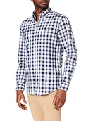 Koszule męskie - Cortefiel Męska koszula Camisa Cuadros Algodón Orgánico Extra Suave, niebieski morski, S - miniaturka - grafika 1