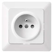 Gniazdka elektryczne - LEDart pojedyncze French IP20 błyszczące białe - miniaturka - grafika 1