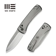 Noże - Nóż składany WeKnife Nightblade Gray Titanium, Hand Rubbed Satin CPM 20CV by Dutch Bushcraft Knives (WE22046-2) - miniaturka - grafika 1