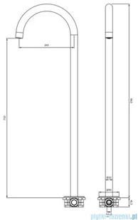 Omnires Y wylewka wannowa wolnostojąca nikiel WWYNI | - Baterie umywalkowe - miniaturka - grafika 2