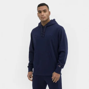 Męska bluza dresowa nierozpinana z kapturem CHAMPION Hooded Sweatshirt - granatowa - Bluzy sportowe męskie - miniaturka - grafika 1