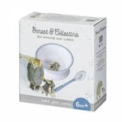 Miseczki i talerzyki dla dzieci - Miseczka dla dzieci z przyssawką i łyżką, Ernest i Celestyna Petit Jour Paris - miniaturka - grafika 1