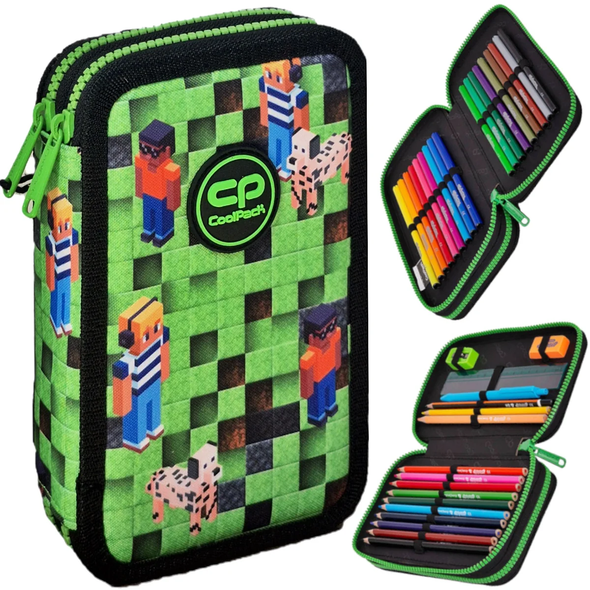 Piórnik Szkolny z Wyposażeniem Podwójny Minecraft Jumper 2 CoolPack