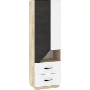 Regał Wysoki 60 2D2S PAX-18 Pax MebloCross Dąb Endgrain / Biały / Błękit - Regały - miniaturka - grafika 1