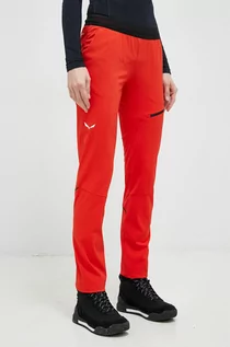 Spodnie sportowe damskie - Salewa spodnie outdoorowe Pedroc 2 DST kolor czerwony - grafika 1