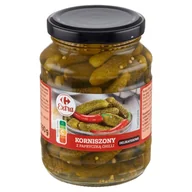 Warzywa w marynacie - Carrefour Extra Korniszony z papryczką chilli delikatesowe 350 g - miniaturka - grafika 1