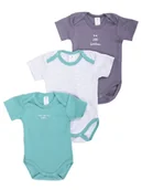 Body dla niemowląt - Body chłopięce z krótkim rękawem napisy 3PAK 68 - miniaturka - grafika 1