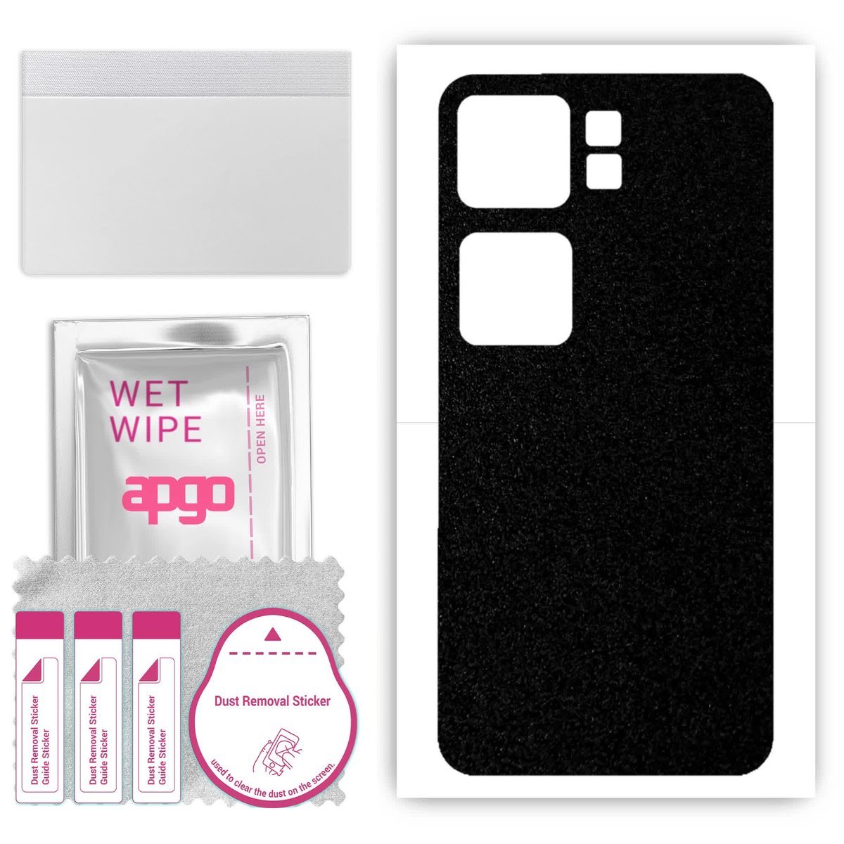 Folia naklejka skórka strukturalna na TYŁ do Vivo iQOO Neo9S Pro+ - Czarny Pastel Matowy Chropowaty Baranek - apgo SKINS