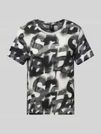 Koszulki i topy damskie - T-shirt z prążkowanym okrągłym dekoltem - miniaturka - grafika 1