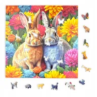 Puzzle - Puzzle Królik Mruu&Pruu 25 x 25 cm 150 elementów Układanka drewniana - miniaturka - grafika 1