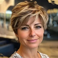 Pozostałe akcesoria fryzjerskie - TEMU Peruka z Ludzkich Włosów 150% Gęstości - Warstwowy Ombre Blond (P4/27), Krótki Styl , Naturalny Wygląd i Łatwe Stylizowanie dla Kobiet Każdej - miniaturka - grafika 1