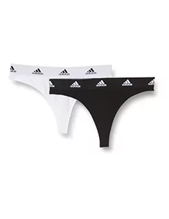 Majtki damskie - adidas Sports Underwear Stringi damskie, Czarny/średni Heather Grey, XS - grafika 1