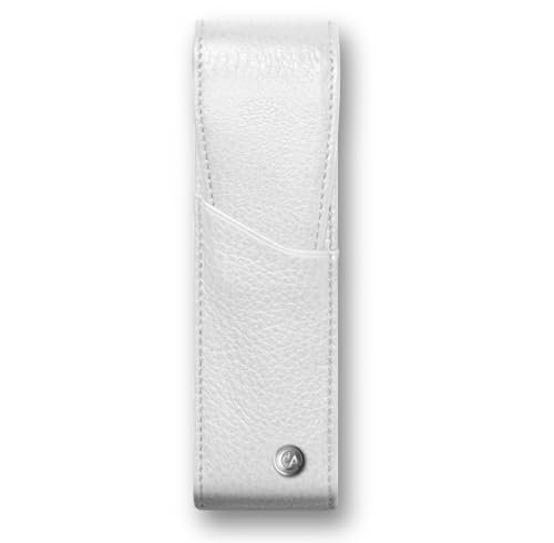 Caran d'Ache Skórzane podwójne etui na długopisy Leman, Biały (Weiß), 15 Centimeters, Piórniki