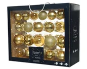 Bombki - Gotowy Zestaw bombki ozdobne na choinkę 42 sztuki szklane Złoty - miniaturka - grafika 1