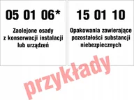 Akcesoria BHP - Tabliczka, płyta PCV - KOD ODPADU / RODZAJ ODPADU, ODPADY, format 40x40cm - miniaturka - grafika 1