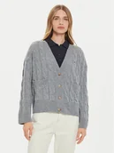 Swetry damskie - Tommy Hilfiger Kardigan WW0WW43089 Szary Regular Fit - miniaturka - grafika 1