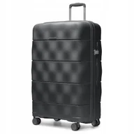 Walizki - PUCCINI Walizka Duża Podróżna Lekka Polipropylenowa PP Czarna PP026A-8 - miniaturka - grafika 1