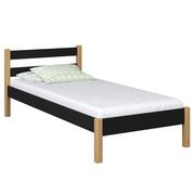 Łóżka - Drewniane łóżko pojedyncze N01 czarno dębowe 120x180 - miniaturka - grafika 1