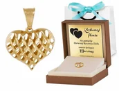 Zawieszki - Złota Zawieszka 333 Serce Grawer - miniaturka - grafika 1