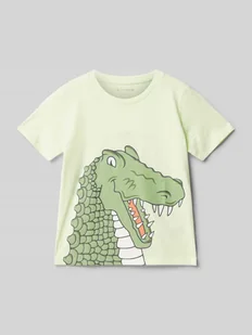 T-shirt o kroju regular fit z czystej bawełny z nadrukiem krokodyla - Koszulki dla chłopców - miniaturka - grafika 1