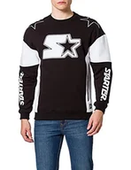 Bluzy męskie - STARTER BLACK LABEL Męska bluza startowa Racing Crewneck, czarny/biały, S - miniaturka - grafika 1