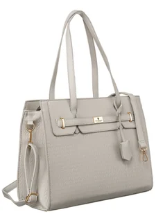 Duża modna torebka A4 torebka damska na ramię z długim regulowanym paskiem skóra ekologiczna Peterson, szary - Torebki damskie Duża modna torebka A4 torebka damska na ramię z długim regulowanym paskiem skóra ekologiczna Peterson, szary - Torebki damskie - miniaturka - grafika 1