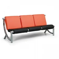 Sofy i kanapy - B2B Partner JAZZY II 3-osobowa, pomarańczowy/czarny chrom 311 A12+black - miniaturka - grafika 1
