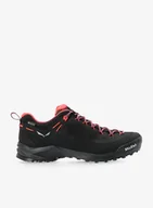 Buty trekkingowe damskie - Buty podejściowe damskie Salewa Wildfire Leather GTX - black/fluo coral - miniaturka - grafika 1