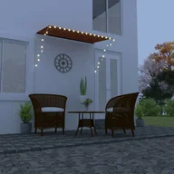 Markizy - vidaXL Zwijana markiza z LED, 250x150 cm, pomarańczowo-brązowa vidaXL - miniaturka - grafika 1