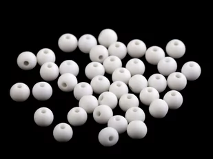 Kule Plastikowe Matowe Białe 8Mm 20Szt - Półfabrykaty do biżuterii - miniaturka - grafika 1