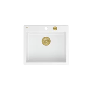 Quadron HB8304U1-G1_P2O Morgan 110 Snow white (biały/złoty) - Zlewozmywaki - miniaturka - grafika 1